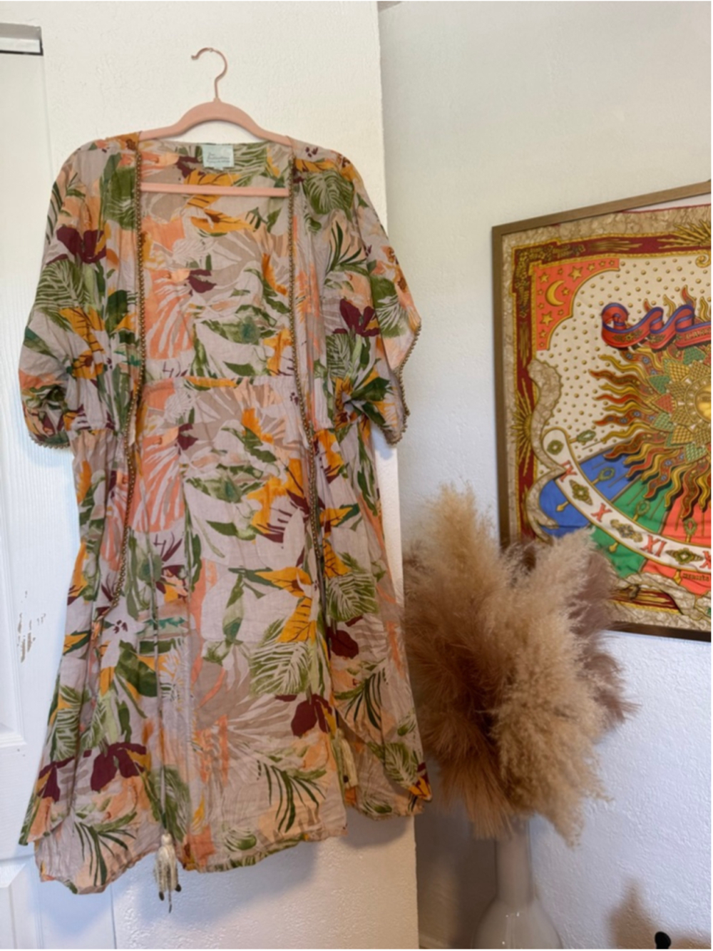 Preowned,Women's True Destinations Floral Kaftan, size Medium